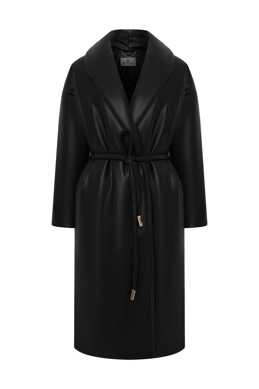 Пальто из экокожи