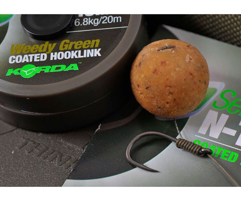 KORDA Поводковый материал N-Trap Semi-stiff 20lb Weedy Green