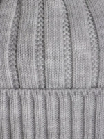 Шапка зимняя вязаная с помпоном на завязках