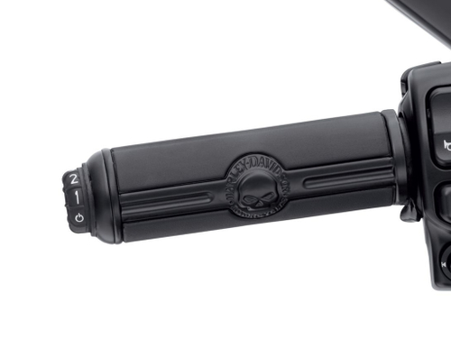 56100362 Ручки руля с подогревом "Willie G Skull" (D=1.5'', черные)