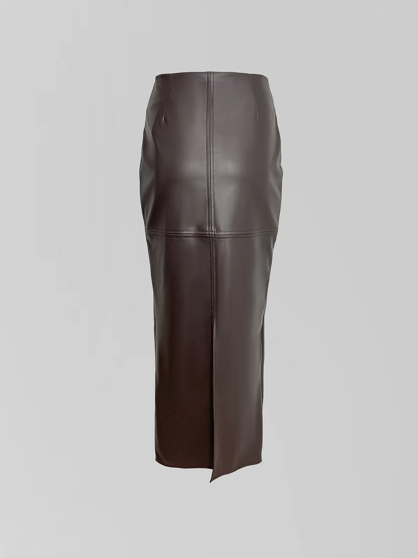 Юбка Wish collection 91122 удлиненная кожаная с разрезом сзади