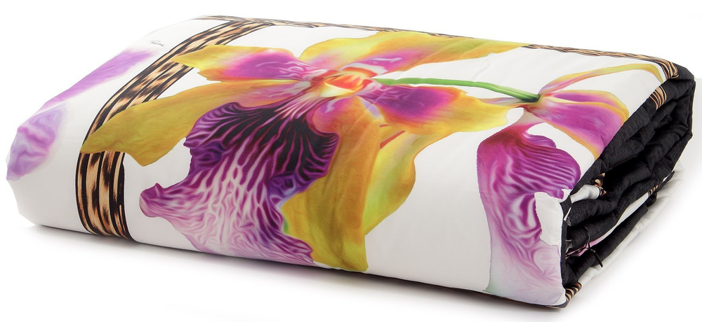 Постельное белье 2 спальное Roberto Cavalli Foulard белое Италия