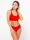 Комплект женский (топ с тонкими лямками, трусы), цвет красный МИКС, размер 44-46