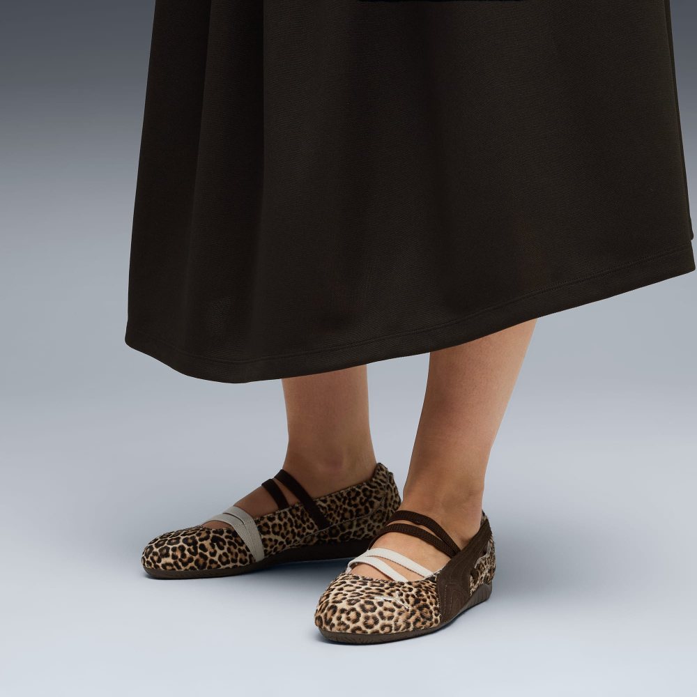 PUMA Женские кроссовки-балетки Speedcat Wild, леопардовый