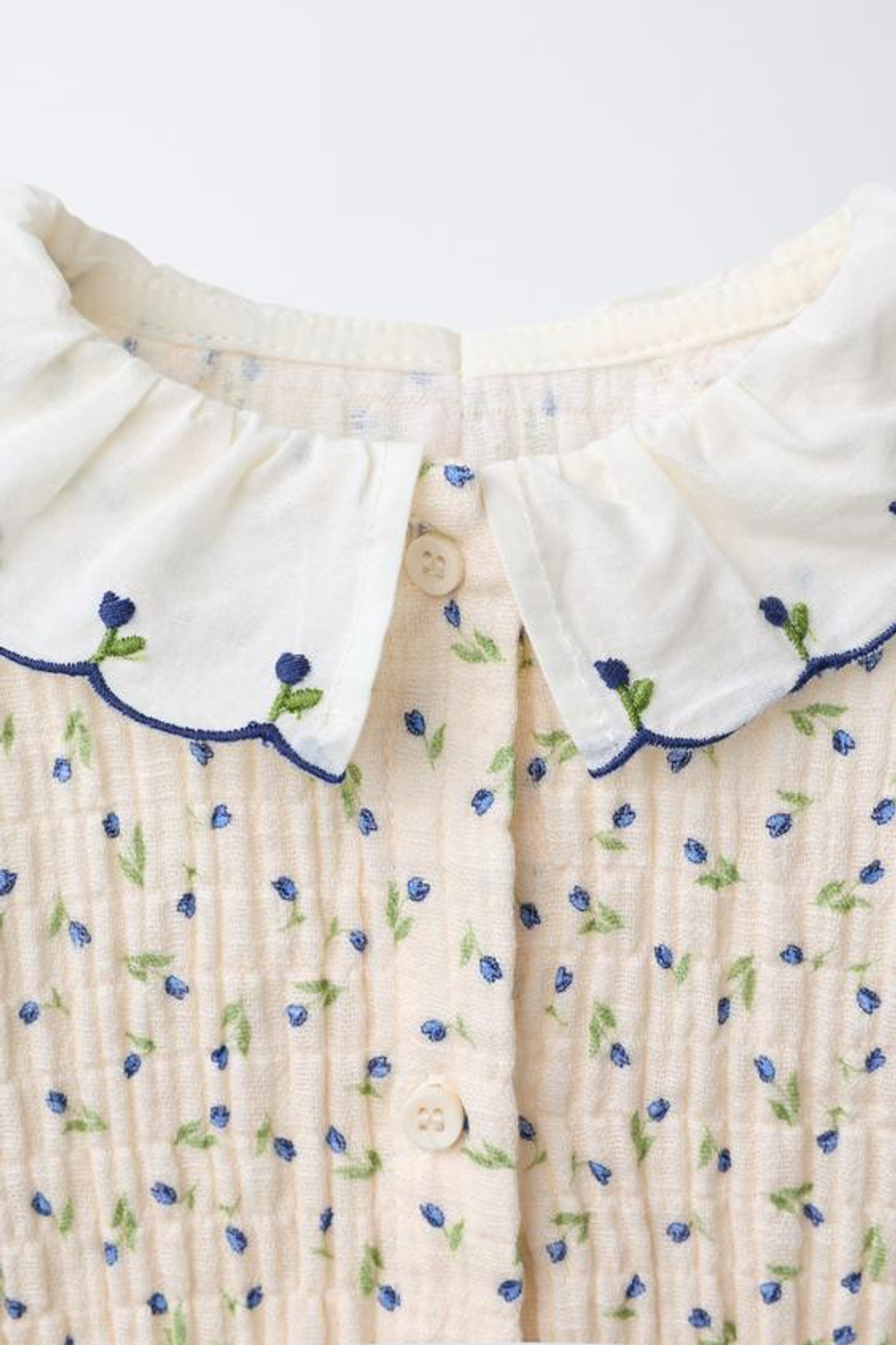 ZARA РУБАШКА С ЦВЕТОЧНЫМ УЗОРОМ, ЭКРЮ