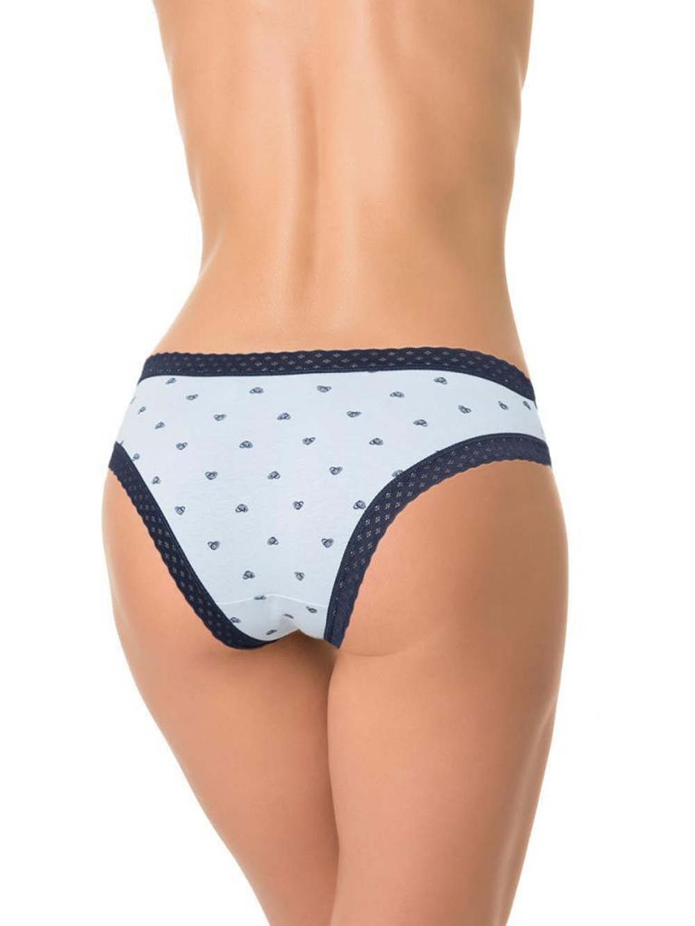 Трусы-слипы с принтом в виде сердец (Размер: M) (Цвет: голубой)