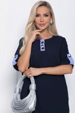 Платье Кайла люкс комбинированное (синее) П10873 LT Collection
