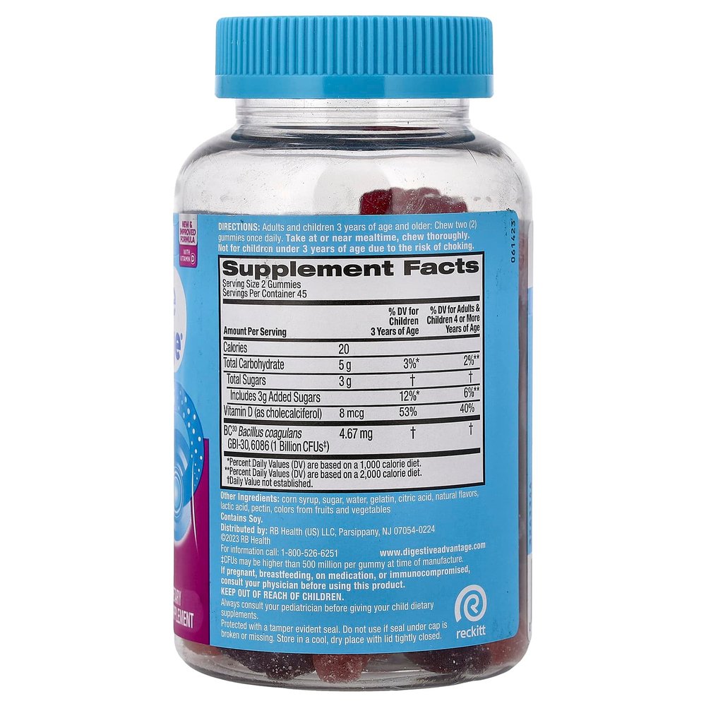 Schiff, Digestive Advantage®, жевательные таблетки с пробиотиками для ежедневного приема, натуральный суперфрукт, 90 жевательных таблеток