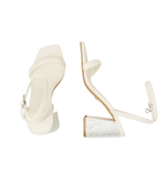 Кожаные босоножки на каблуке Guess - экрю(FLJGEL LEA03)