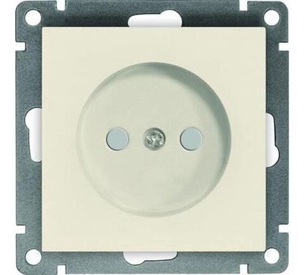Розетка одноместная "UNIVersal" серия "Афина" б/з, с/у, з/ш, 16А, 220В, слоновая кость (ivory) (евро
