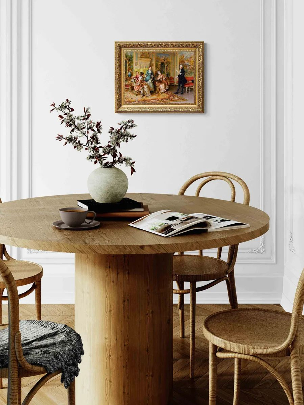 Картина на стену для интерьера на холсте "Золотой век" в классической раме 41*51 см