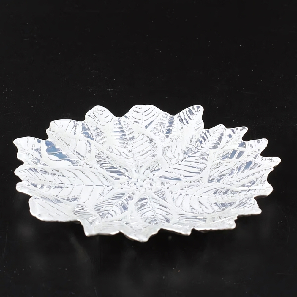 Тарелка 21см «Ледяной цветок» серебро