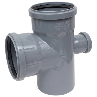 Крестовина PP-H 1-плоскостная серый BASE Дн 110х110х50х87,5гр б/нап в/к VALFEX 27211115