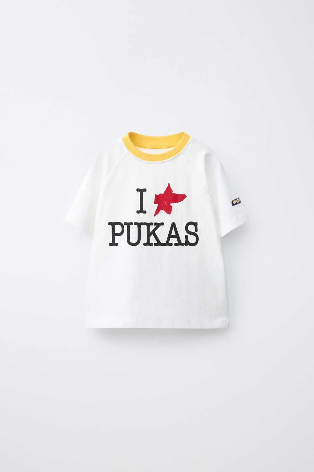 ZARA X PUKAS ФУТБОЛКА PUKAS SURF С ПРИНТОМ, БЕЛЫЙ