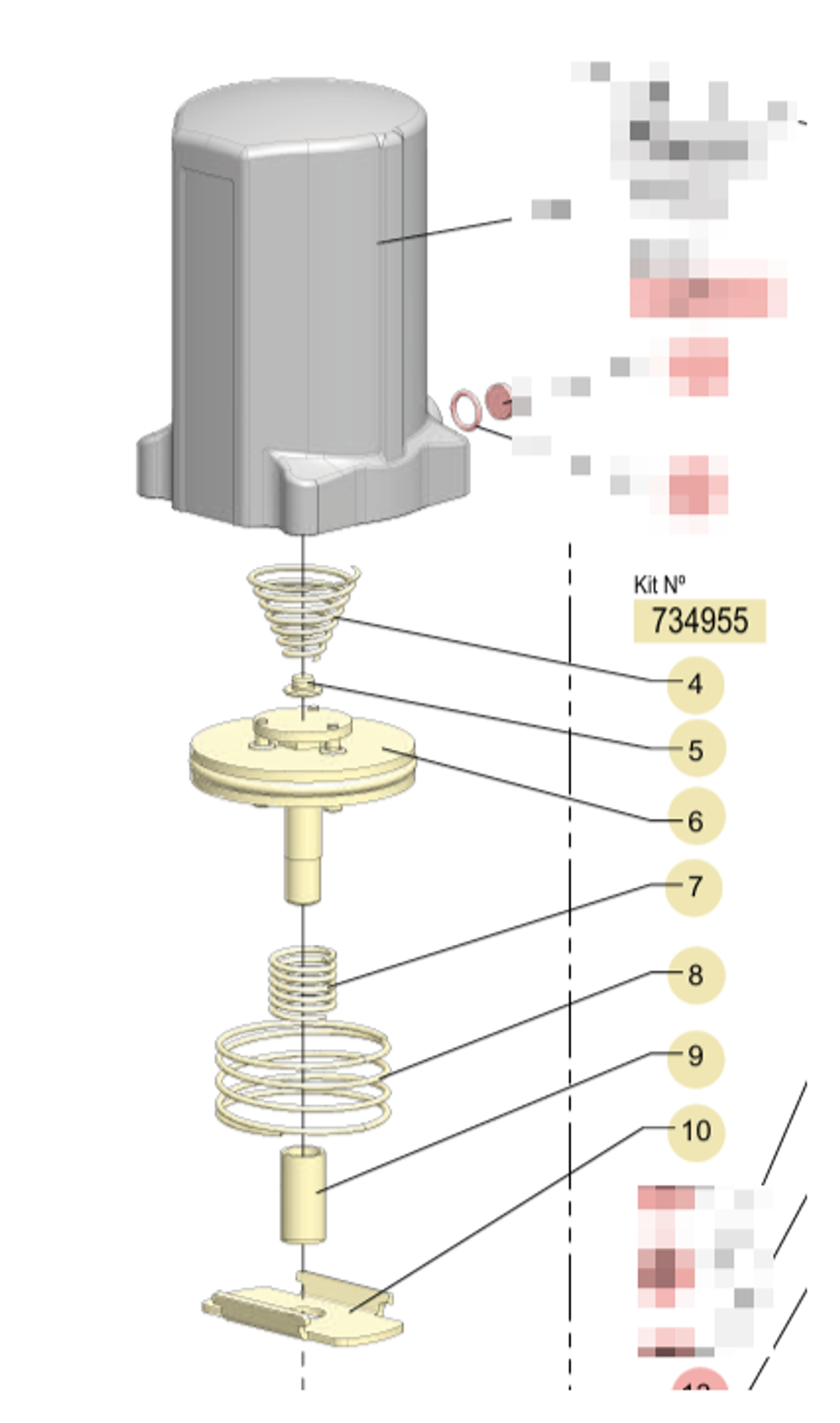 Ремкомплект воздушного мотора насоса PM4