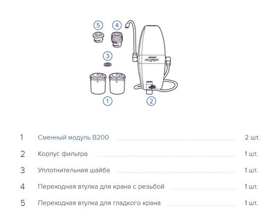 Фильтр для воды Аквафор Модерн исполнение 2 белый