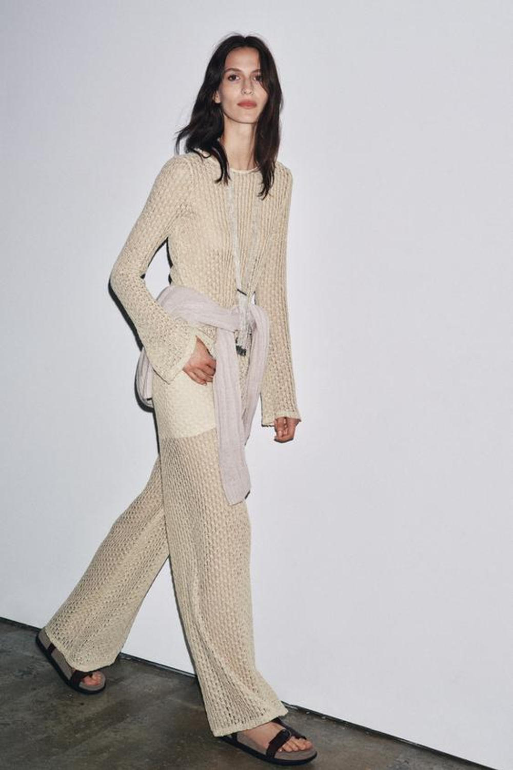 ZARA БРЮКИ ИЗ МЕТАЛЛИЗИРОВАННОЙ НИТИ, ЗОЛОТИСТЫЙ