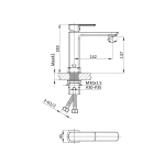 Смеситель для раковины Vincea Next VBF-1N1GM однорычажный, вороненная сталь