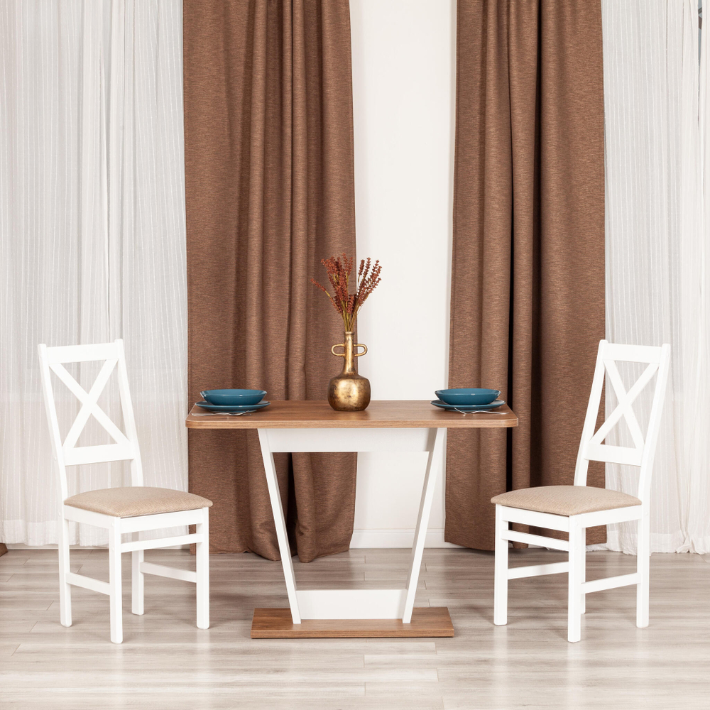 Стол обеденный TIBI нераздвижной ЛДСП, 68,6 х 110 х 75 см, Дуб Канзас/Пепел