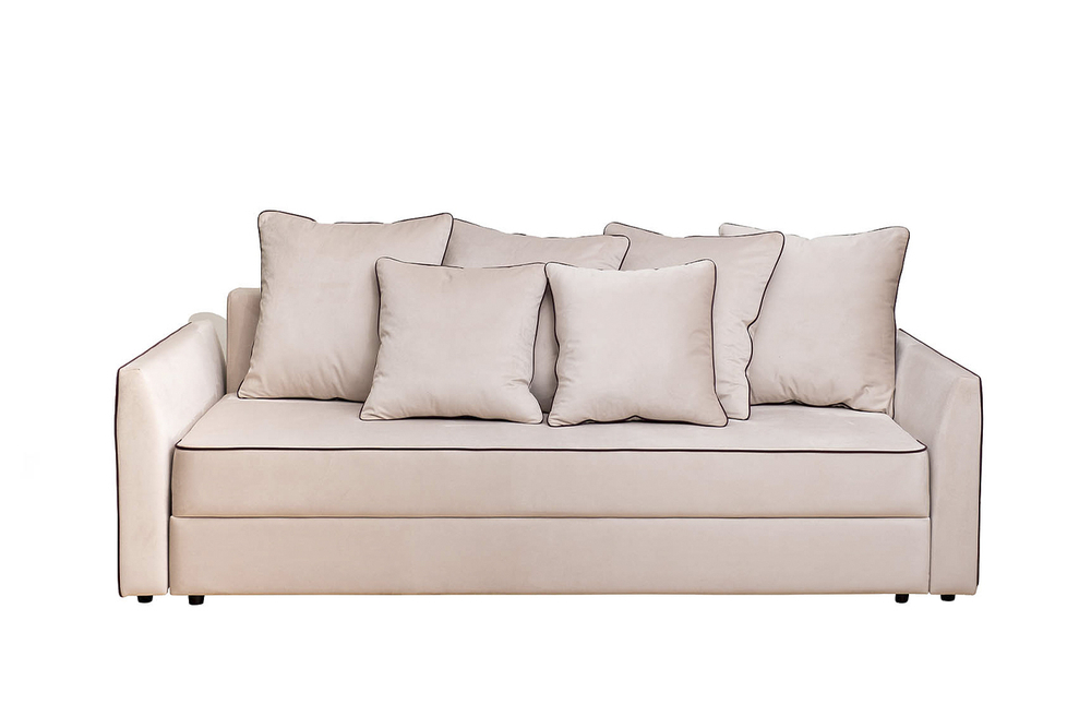 Диван трехместный Garda Decor Mores бежевый с кантом механизм тик-так