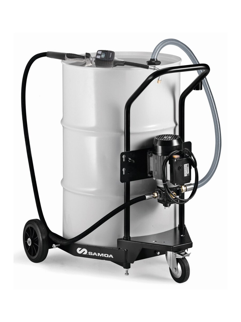 Мобильный маслораздатчик с электронасосом для бочек 205 л Производительность: 9 л/мин.