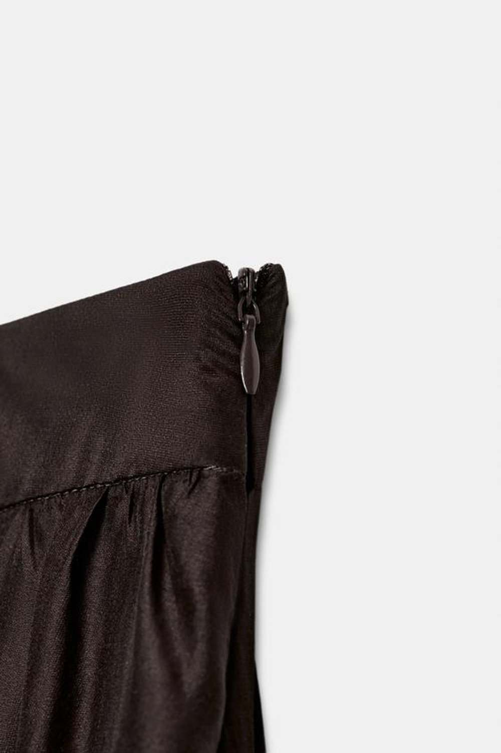 ZARA ОБЪЕМНАЯ ЮБКА МИДИ С ВЫШИВКОЙ, КОРИЧНЕВЫЙ