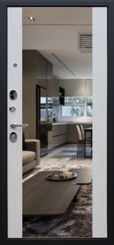 Стальная дверь "Вектор" с зеркалом