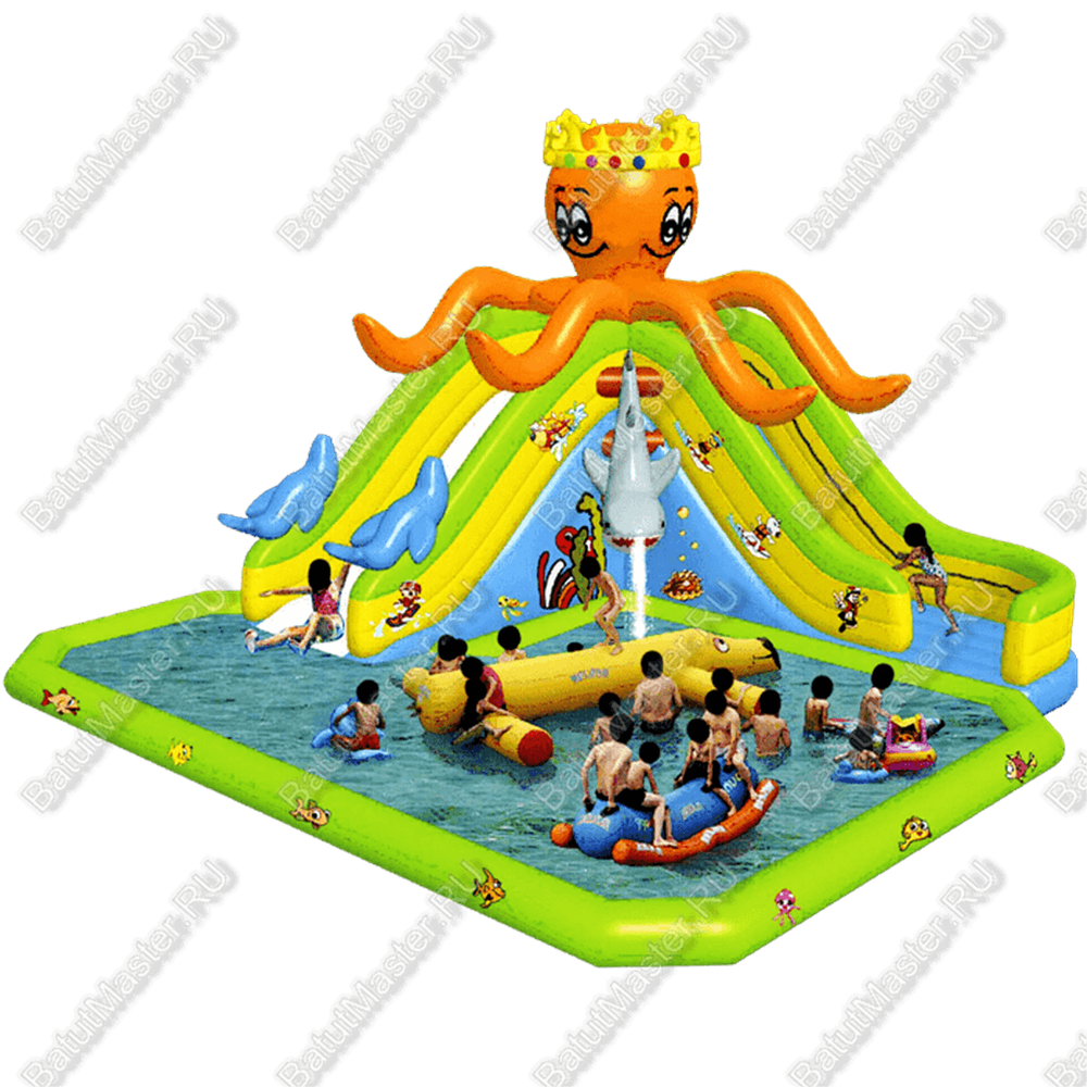 Наземный надувной аквапарк «Осьминог» 28*20*6 м