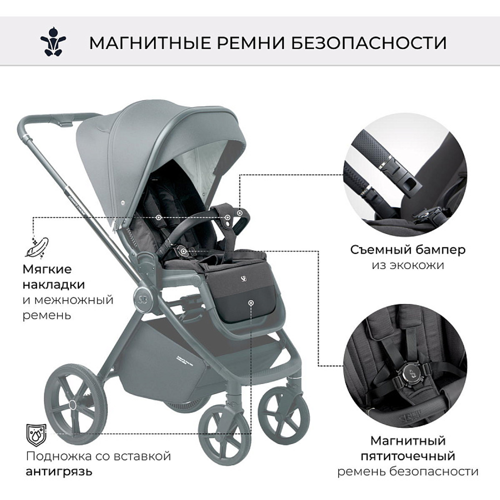 Детская коляска Sweet Baby Elegante 2 в 1 SBL Chrome Grey