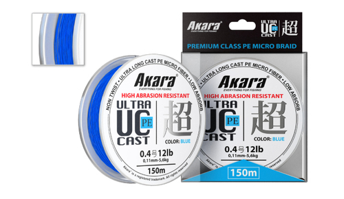 Шнур Akara Ultra Cast PE Micro Braid Blue 150 м 0,11