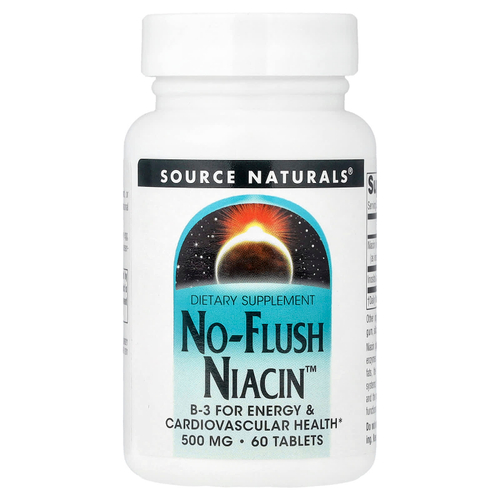 Source Naturals, No-Flush Niacin™, 60 таблеток