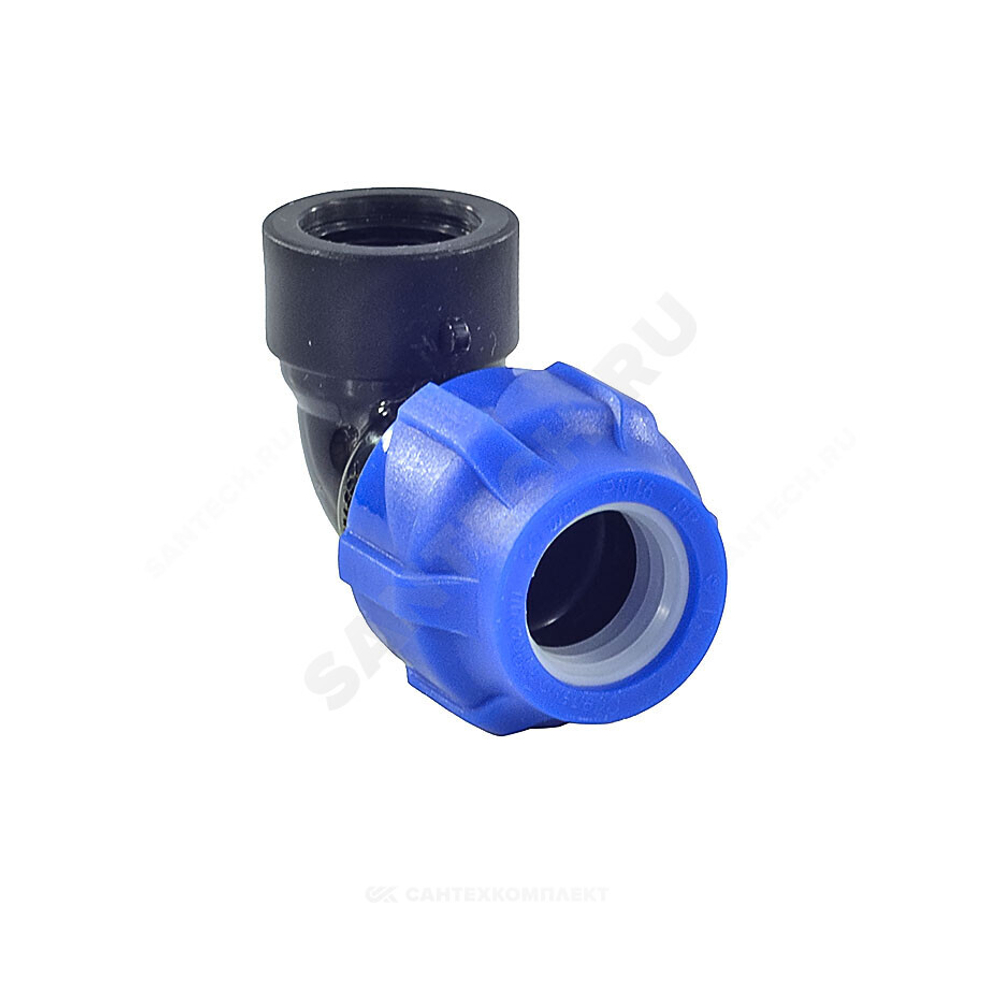 Отвод компрессионный ПЭ Дн 25х3/4"х90гр ВР Ру16 VALFEX 1210012325034