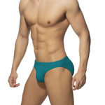 Мужские однотонные классические плавки (Размер: XXXL) (Цвет: бирюзовый)