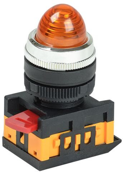 Лампа AL-22 сигнальная d=22мм желтый неон/240В цилиндр IEK