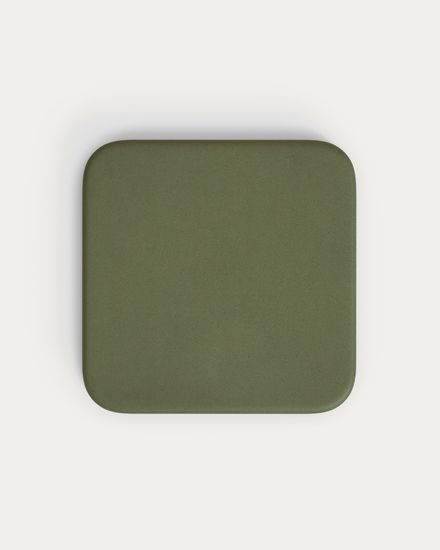 Уличный стол Esilda зеленого цвета из цемента и стали со столешницей 70х70 см