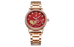 KANGOL Mechanical Movement Stainless Steel Watchband Watch Women"s Watch Red Watch Dial KANGOL K113