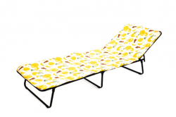 Кровать раскладная Стефания п/мягкая лист 10мм арт.С86а/120г (цвет ткани зеленый, желтый рис.лимоны (1 шт. в уп. гофрокартон)