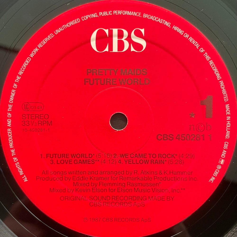 Pretty Maids ‎– Future World (Скандинавия 1987г.)