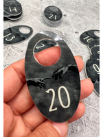 Номерки для гардероба акрил 4х7 см