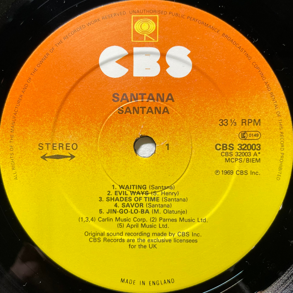 Santana ‎– Santana (Англия)