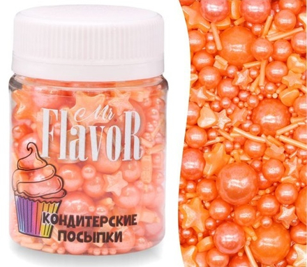 Посыпка Mr.FlavoR "Ассорти перламутровое оранжевое", 50 гр