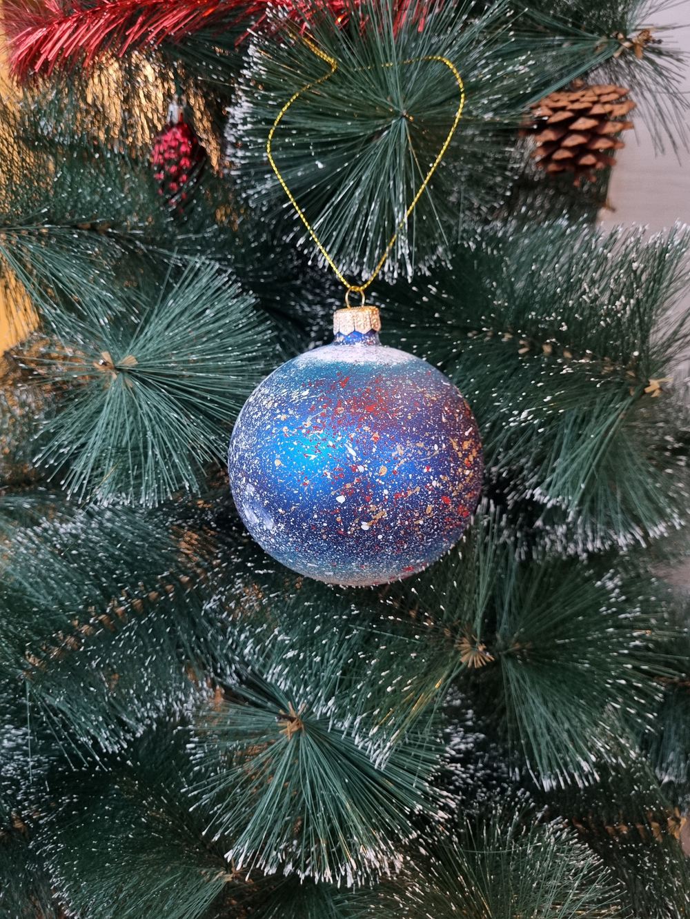 Шар стеклянный "Спас на крови",  ручная роспись