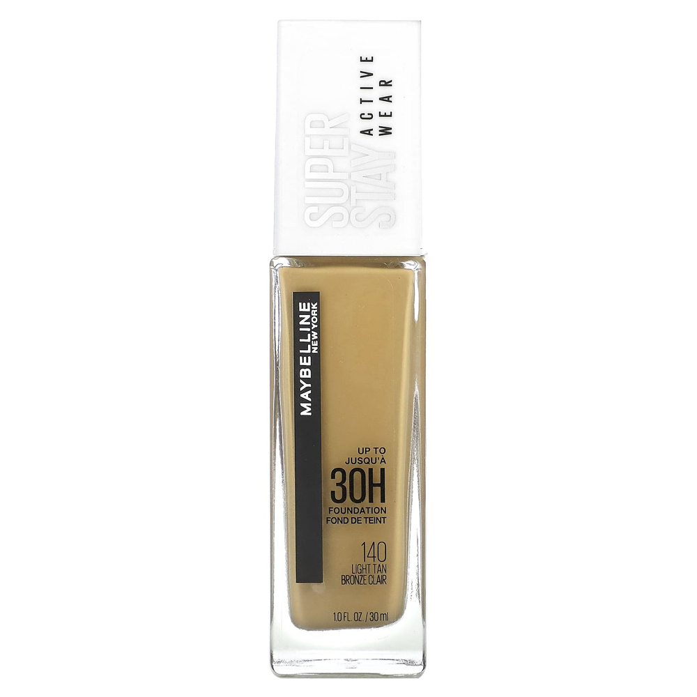 Maybelline, Super Stay, тональная основа Active Wear, 140 светлый загар, 30 мл (1 жидк. унц.)