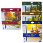 Карандаши цветные Yalong 24 цв., "Этюд" деревянные, трехгранные, заточенные, грифель 3.0 мм, картон. уп., европодвес