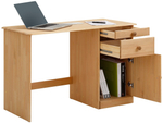 Стол компьютерный, 110х55х74, Вадим, из массива дерева, с ящиком и тумбой, лакированный, Dipriz
