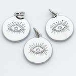 Подвеска Глаз, цвет серебро, фианит, размер 15*13 мм, цена за 1 шт