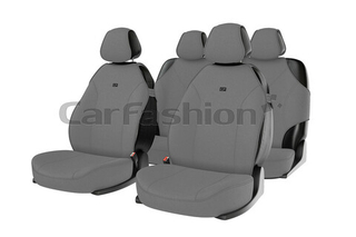 Накидки сидений ПОЛНЫЙ CarFashion (кт) -«BINGO» 22002 -Трикотаж серый/серый/серый/LOGO черный