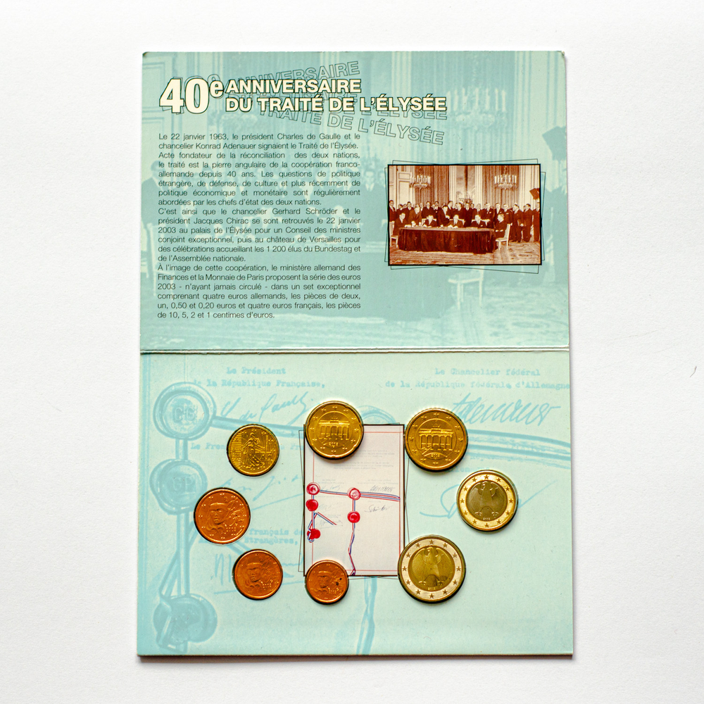 Germany - France 2003 Friendship Commemorative Coin Set (Élysée Treaty 40th Anniversary)