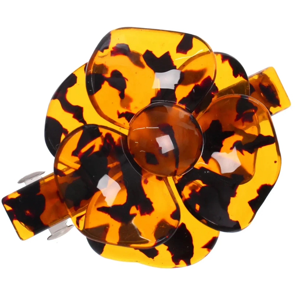 Заколка - автомат для волос «AKS-EMPIRE», цвет янтарь, 8,5*6,5см