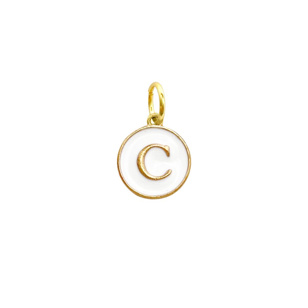 Подвеска Инициал с эмалью ( White )